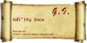 Gálfy Ince névjegykártya